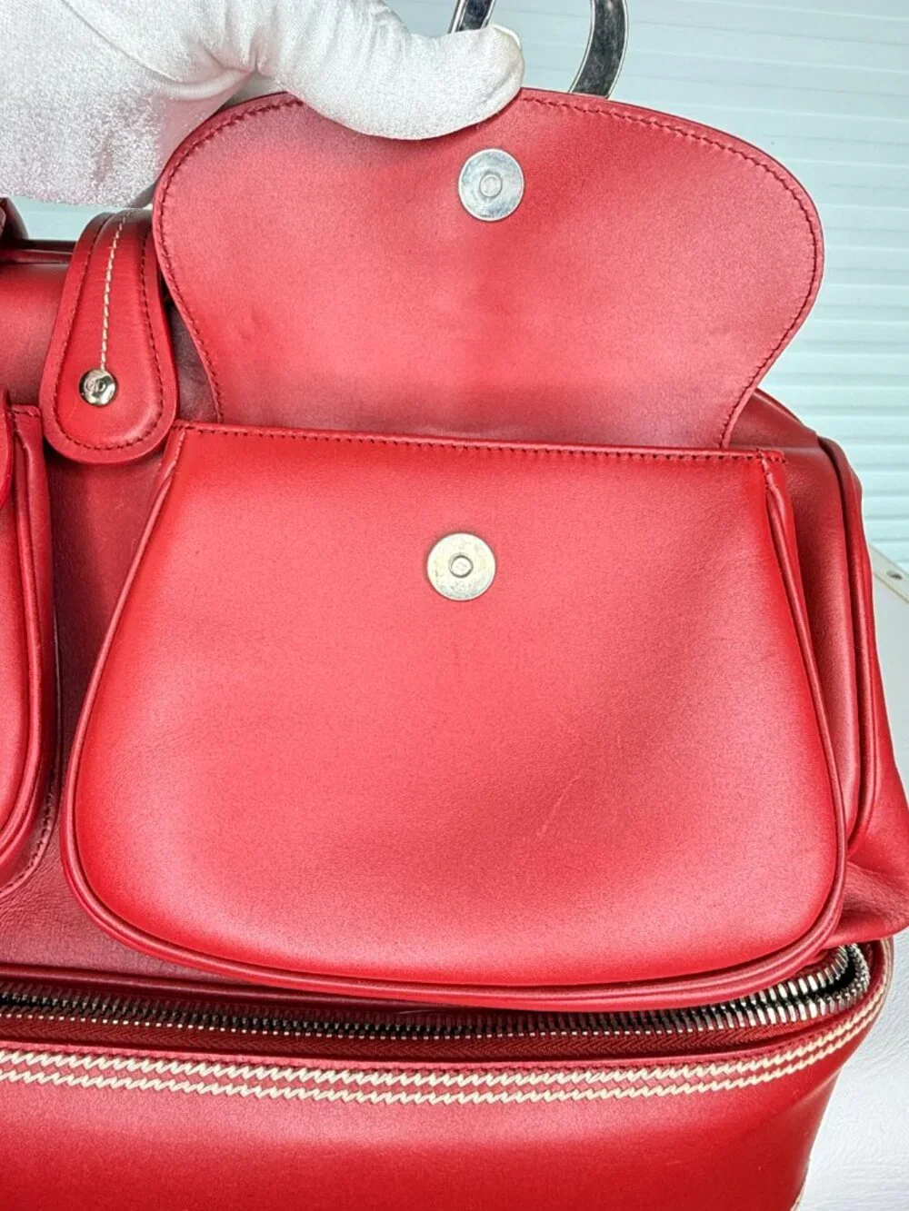 Christian Dior Large Detective Red Leather Bag 2005 John Galliano